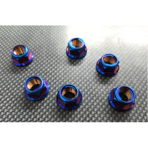 SPP M10 NEO Titanium Flange Nuts - 6pc Kit Strut Tower Coilovers