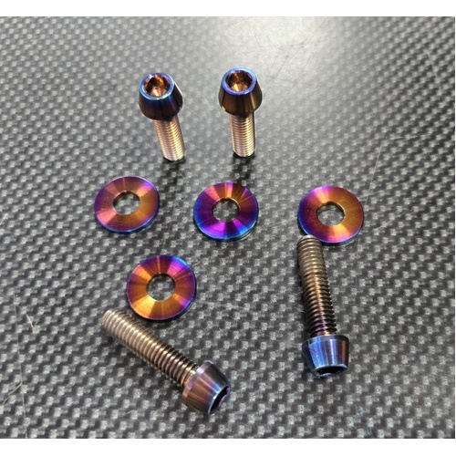 SPP EVO Cam Gear Cover Titanium Blue Conical Bolts  - Suits Mitsubishi EVO 4, 5, 6, 7, 8, 9, 9 Wagon
