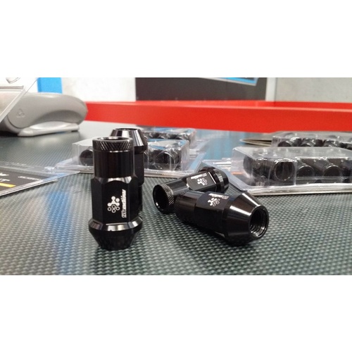 Shadow Racing Wheel Nuts - Black - M12 x 1.25P suits Nissan Subaru Suzuki