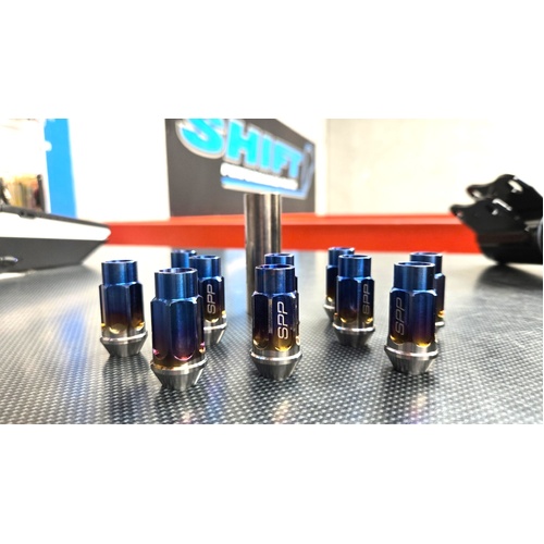 SPP 10pc Titanium Wheel Nuts - M12x1.25 Nissan Subaru Suzuki