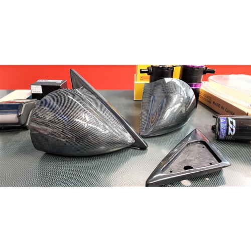 SPP Carbon-P WRC Ralliart Style Mirrors - Mitsubishi Lancer EVO 5 6 Lancer 1997 to 2000