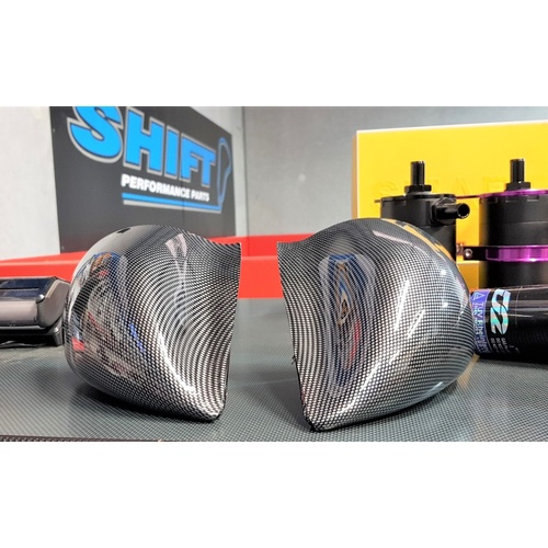 SPP WRC Style Mirrors - Carbon Print - Suits Subaru Impreza WRX GC8 1997 to 2000