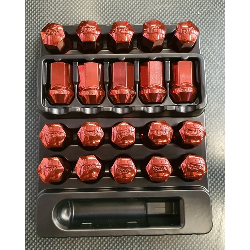 tpi Striker Dark Red 19mm Wheel Nuts - M12x1.25 Nissan Subaru Suzuki